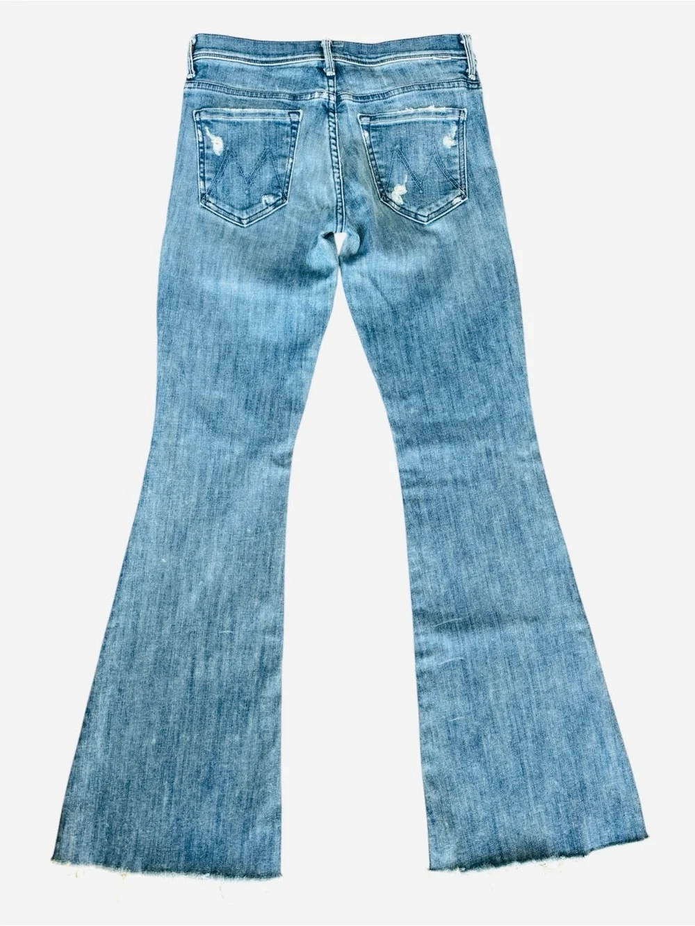 Mother The Weekender Fray Graffiti Girl Mid Rise Flare Jeans 28 Cowgirl Western